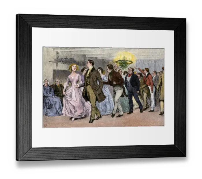 Framed Print : Christmas holiday party with dancing Framed Print : Christmas holiday party with dancing