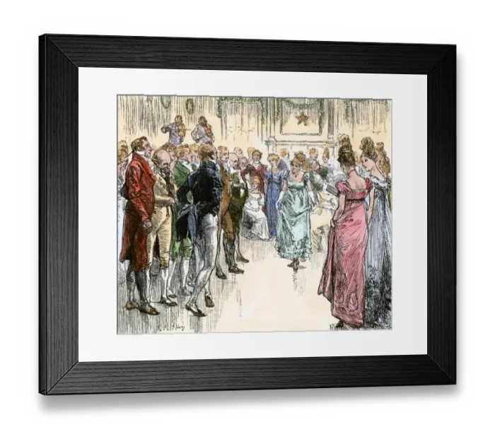 Framed Print : Colonial Virginians at a plantation ball Framed Print : Colonial Virginians at a plantation ball