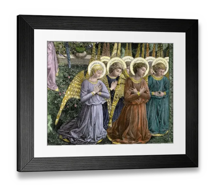 Framed Print : Group of angels. Hand-colored engraving of a detail of a fresco by Benozzo Gozzoli Framed Print : Group of angels. Hand-colored engraving of a detail of a fresco by Benozzo Gozzoli