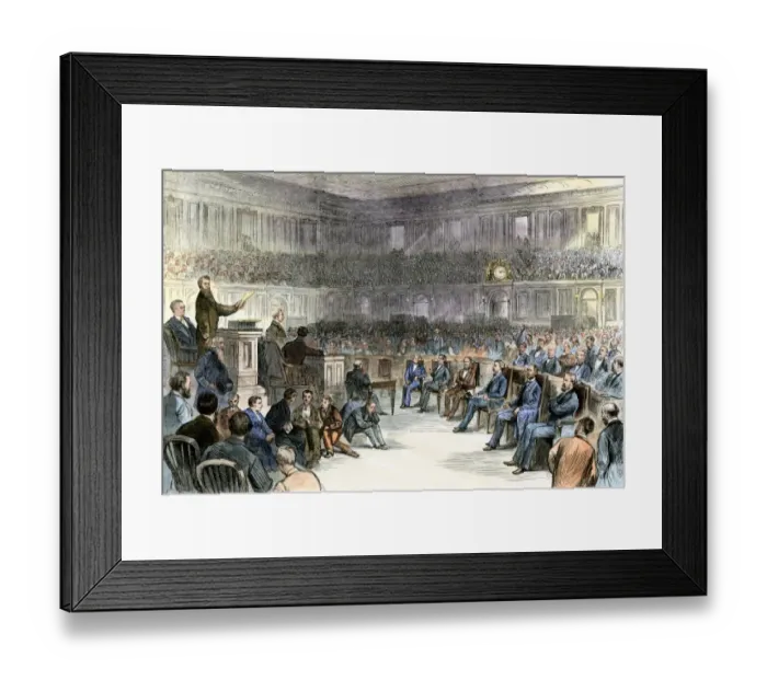 Framed Print : Electoral vote gives Rutherford Hayes the presidency in 1877 Framed Print : Electoral vote gives Rutherford Hayes the presidency in 1877