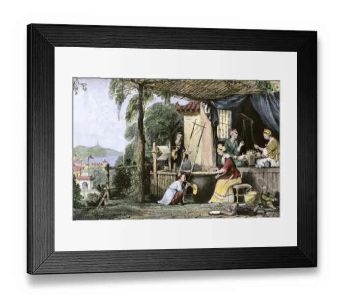 Framed Print : Making silk in early China Framed Print : Making silk in early China