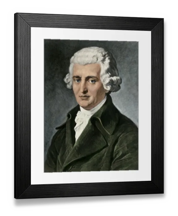Framed Print : Haydn. Portrait of composer Franz Joseph Haydn.. Hand-colored photograph of a painting Framed Print : Haydn. Portrait of composer Franz Joseph Haydn.. Hand-colored photograph of a painting