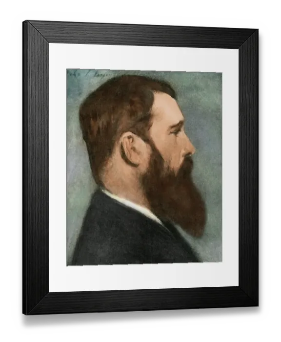 Framed Print : Monet. Portrait of artist Claude Monet.. Digitally colored halftone reproduction Framed Print : Monet. Portrait of artist Claude Monet.. Digitally colored halftone reproduction