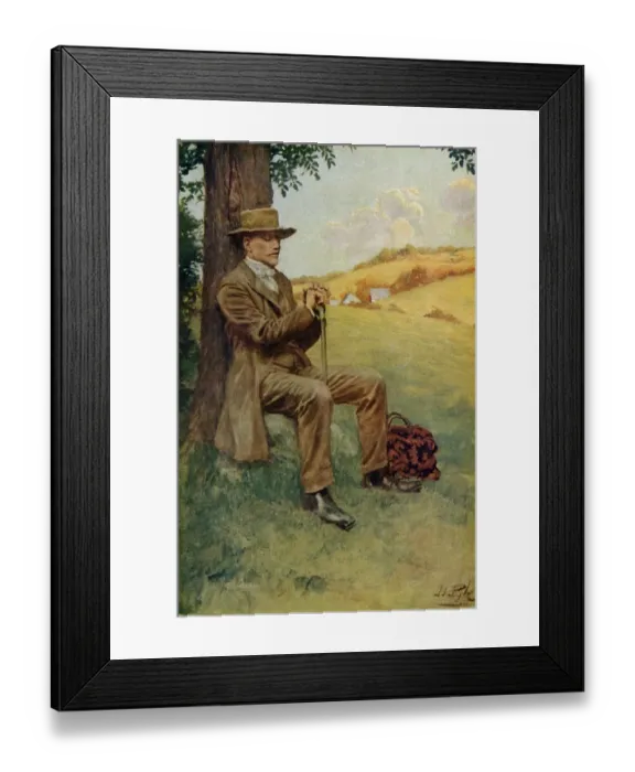 Framed Print : Rural traveler resting under a tree