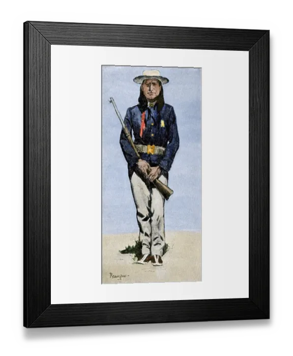 Framed Print : Arapaho scout for the US Cavalry, 1800s Framed Print : Arapaho scout for the US Cavalry, 1800s