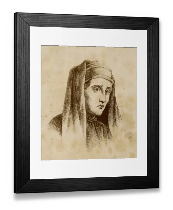 Framed Print : Portrait of Giotto. 19th-century photograph of an etching Framed Print : Portrait of Giotto. 19th-century photograph of an etching