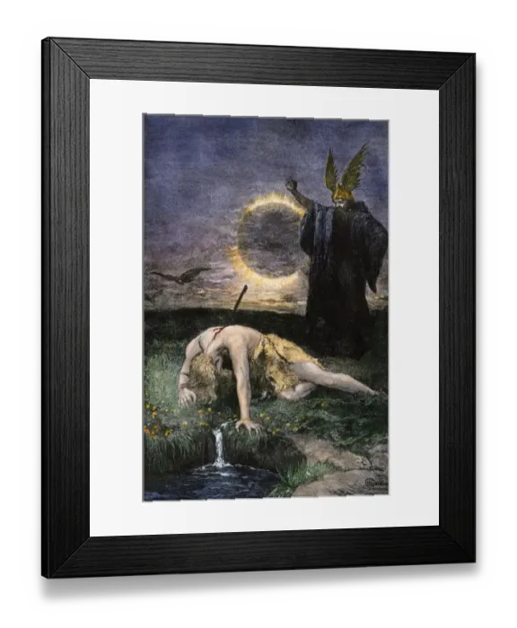 Framed Print : Hagen killing Siegfried