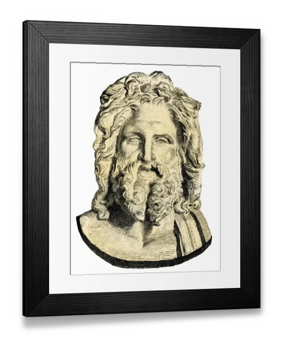 Framed Print : Zeus, king of the ancient Greek gods