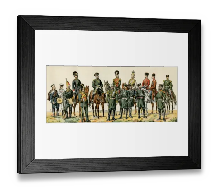 Framed Print : Tsar Niicholas II and Russian military