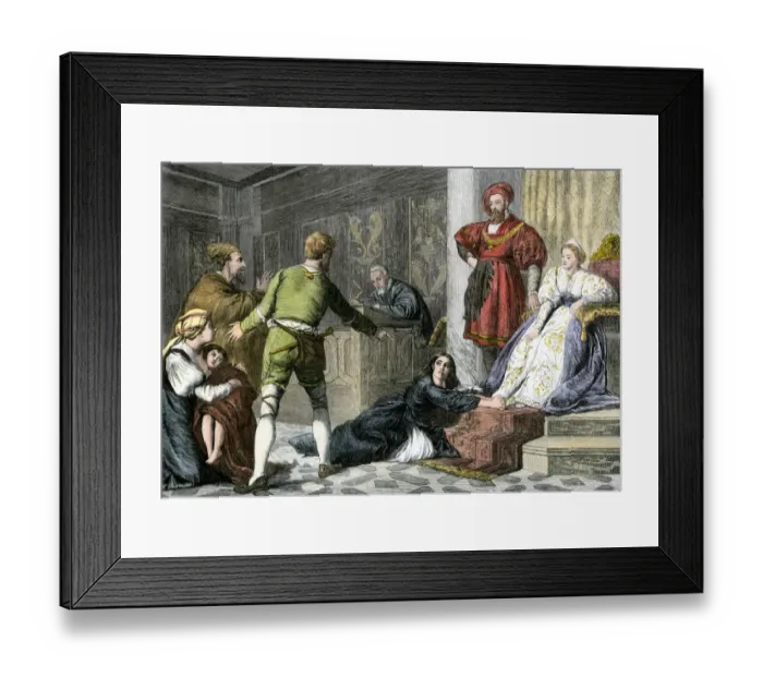 Framed Print : Jews daughter accused of witchcraft in the Middle Ages Framed Print : Jews daughter accused of witchcraft in the Middle Ages