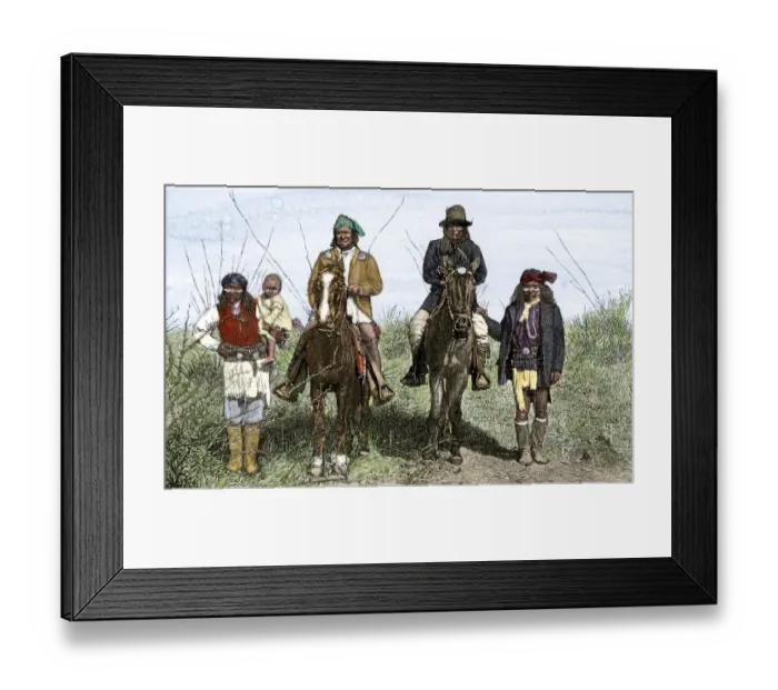 Framed Print : Geronimo and Natchez on horseback during the Apache Wars Framed Print : Geronimo and Natchez on horseback during the Apache Wars