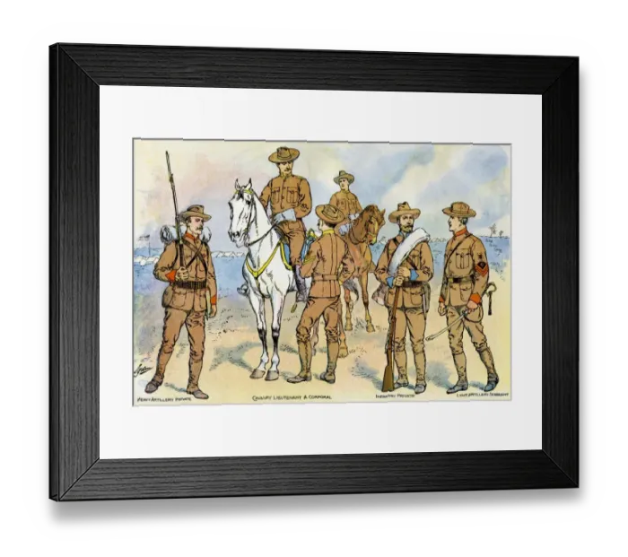 Framed Print : New uniforms for US troops at the outset of the Spanish American War Framed Print : New uniforms for US troops at the outset of the Spanish American War