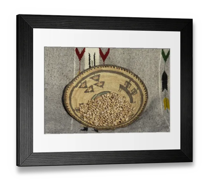 Framed Print : Dried beans in a Native American basket Framed Print : Dried beans in a Native American basket