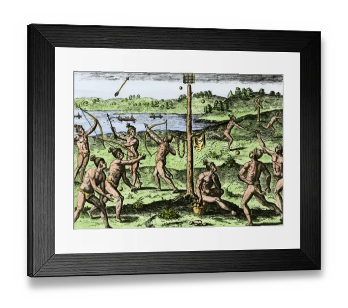 Framed Print : Native Americans practice running Framed Print : Native Americans practice running