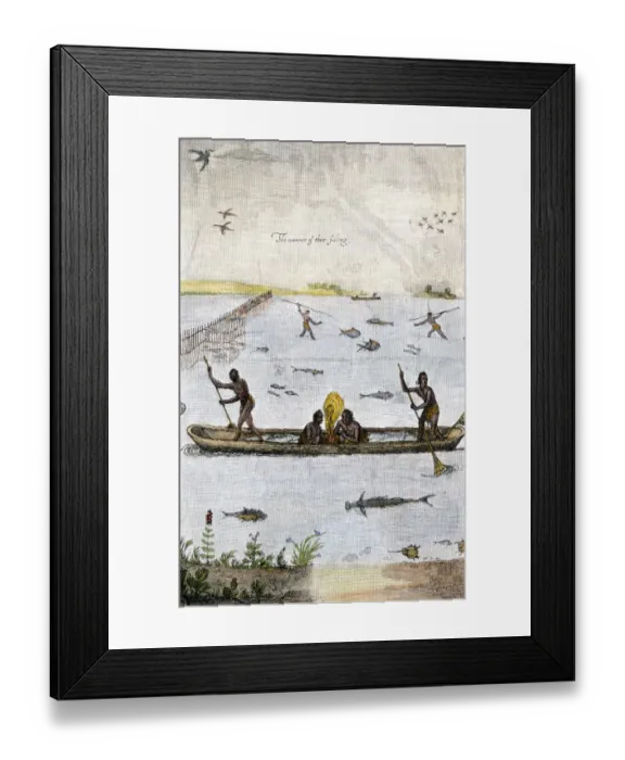 Framed Print : The way the Indians fished Framed Print : The way the Indians fished