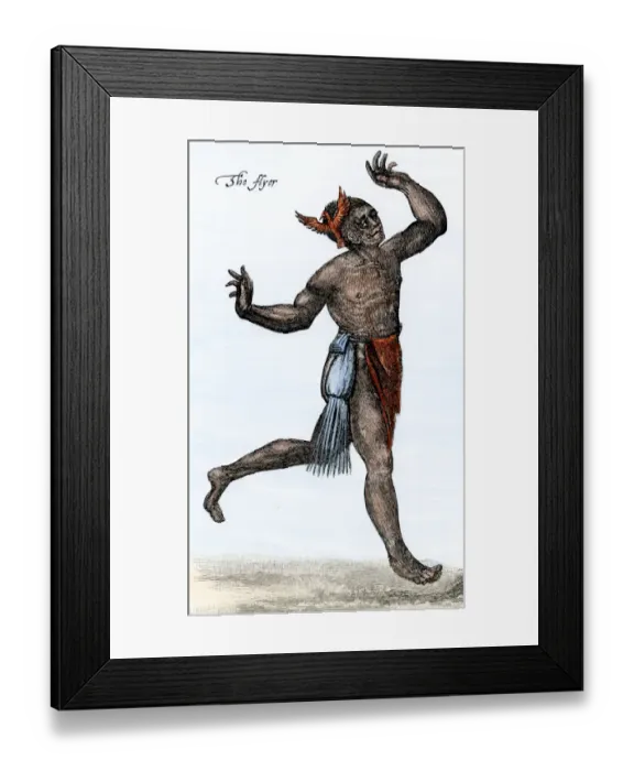Framed Print : The flyer - a Native American shaman in Raleighs Colony Framed Print : The flyer - a Native American shaman in Raleighs Colony