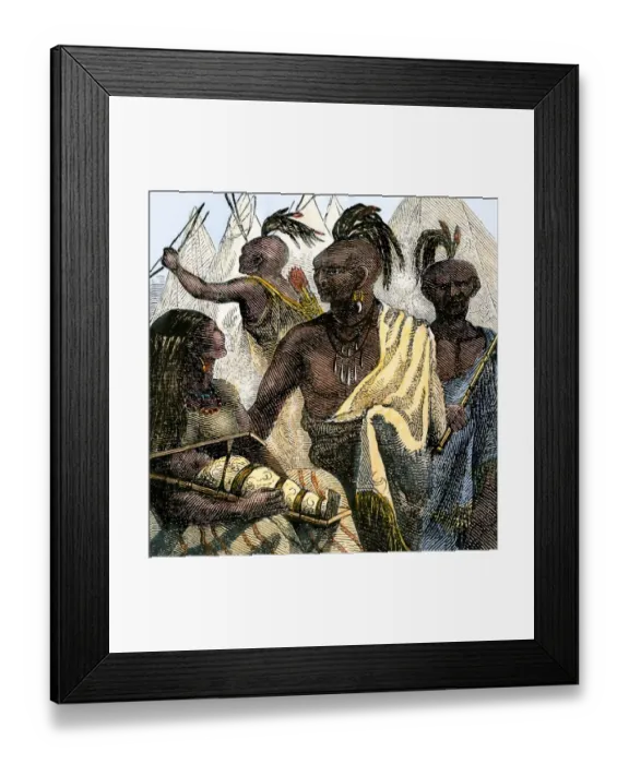 Framed Print : Native Americans of the Flathead tribe flattening a babys head in a cradleboard Framed Print : Native Americans of the Flathead tribe flattening a babys head in a cradleboard