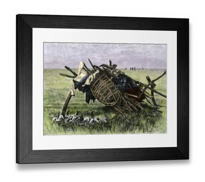 Framed Print : Sioux grave on the northern plains Framed Print : Sioux grave on the northern plains