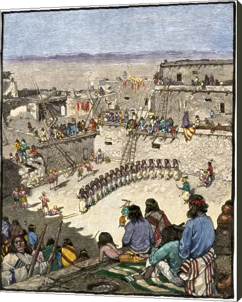 Pueblo Indian ceremonial dance, 1800s