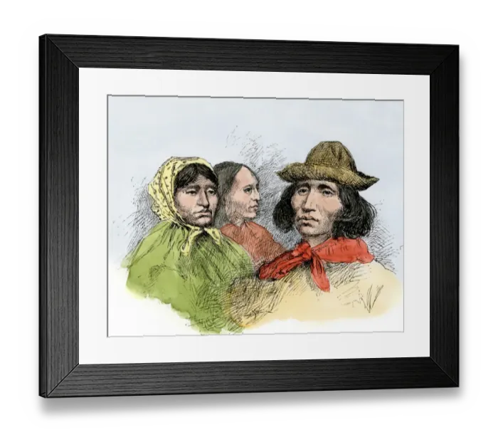 Framed Print : Cherokees in modern dress, 1890s Framed Print : Cherokees in modern dress, 1890s