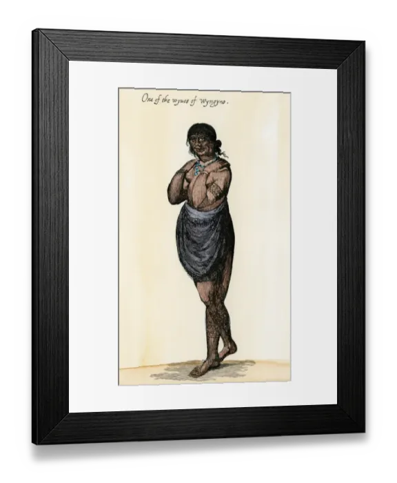 Framed Print : Native American woman of the Virginia coast