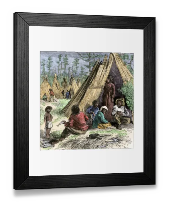 Framed Print : Native American rancheria Framed Print : Native American rancheria