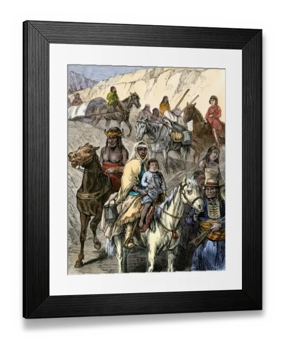 Framed Print : Cheyenne people going to their reservation Framed Print : Cheyenne people going to their reservation