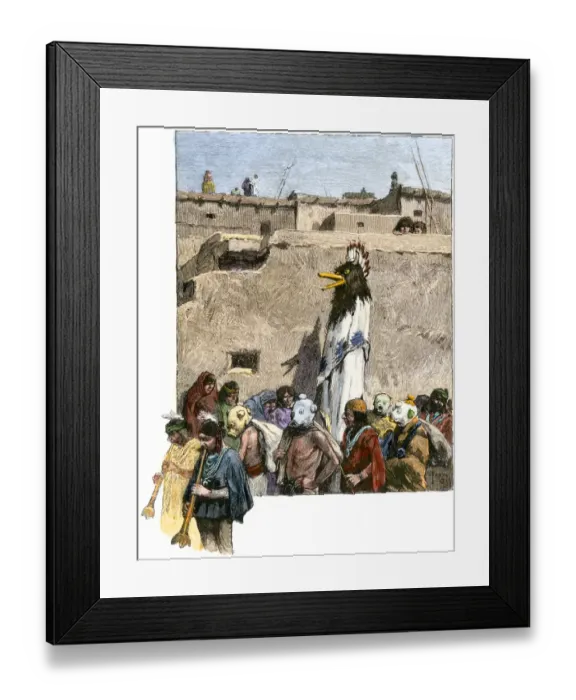 Framed Print : Arrival of the ceremonial Shalako in Zuni Pueblo Framed Print : Arrival of the ceremonial Shalako in Zuni Pueblo