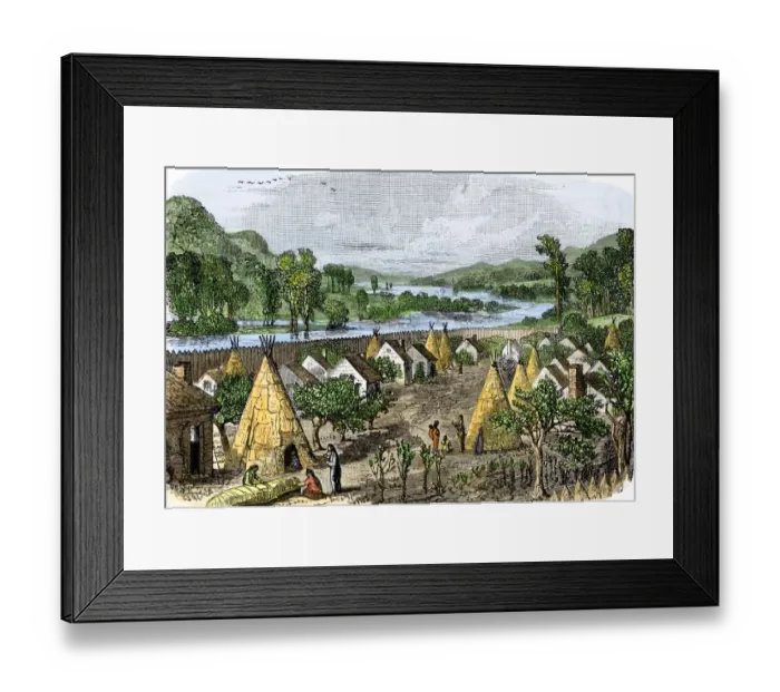 Framed Print : Mohawk village in central New York State Framed Print : Mohawk village in central New York State