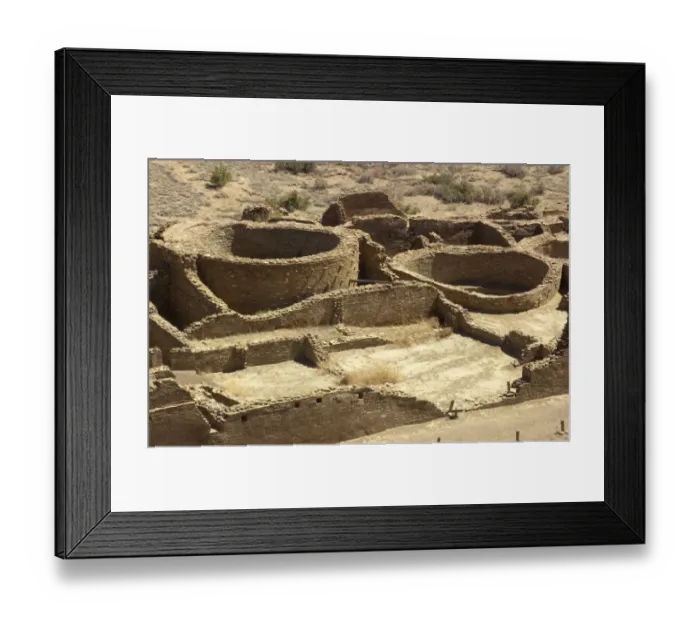 Framed Print : Anasazi / Ancestral Puebloan kivas at Chetro Ketl in Chaco Canyon Framed Print : Anasazi / Ancestral Puebloan kivas at Chetro Ketl in Chaco Canyon