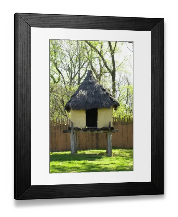 Framed Print : Elevated corn crib in Chucalissa Village Framed Print : Elevated corn crib in Chucalissa Village