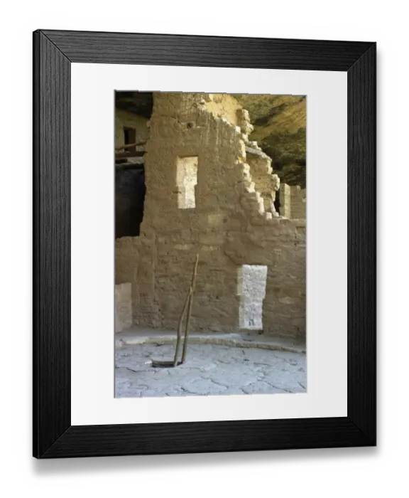 Framed Print : Kiva entrance ladder and keyhole doorways at Spruce House Framed Print : Kiva entrance ladder and keyhole doorways at Spruce House