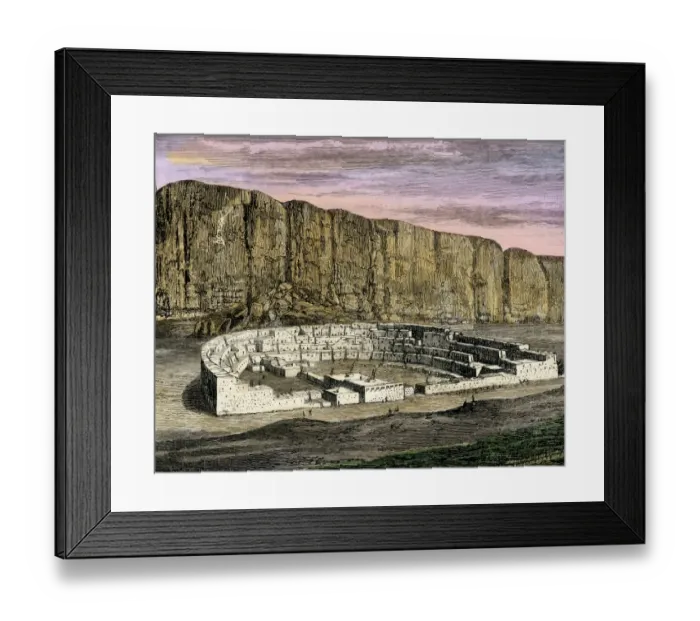 Framed Print : Pueblo Bonito in Chaco Canyon, 1200s Framed Print : Pueblo Bonito in Chaco Canyon, 1200s