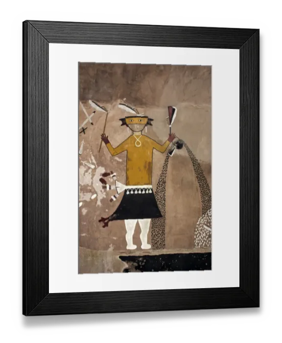 Framed Print : Native American ceremonial figure with rain Framed Print : Native American ceremonial figure with rain