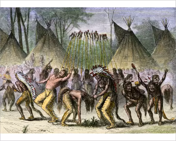 War dance. Native American war dance near the St