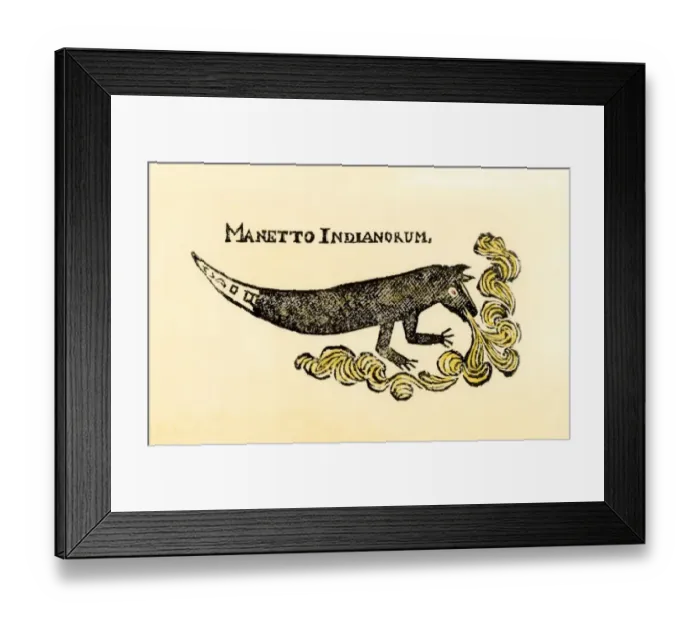Framed Print : Manitou carving over a Lanai Lanape door Framed Print : Manitou carving over a Lanai Lanape door