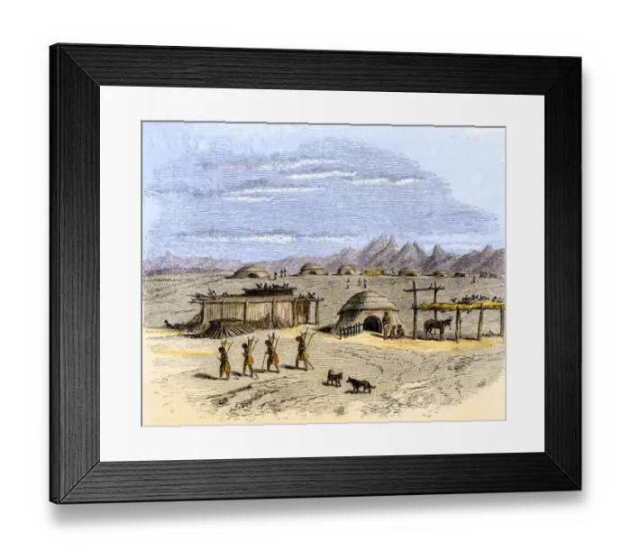 Framed Print : Piman village in the desert southwest Framed Print : Piman village in the desert southwest