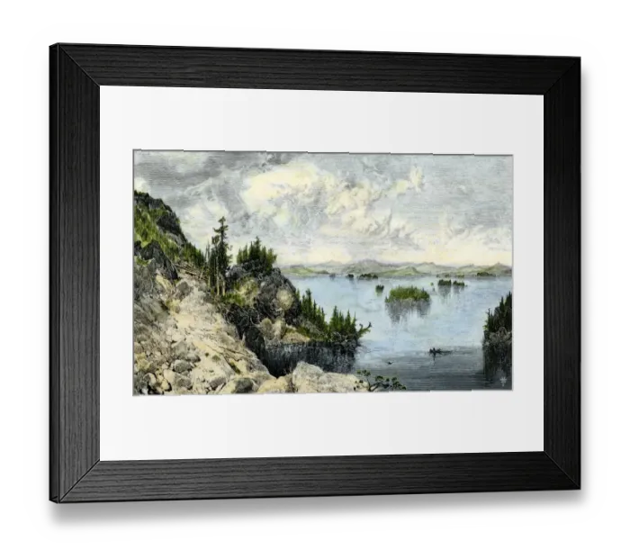 Framed Print : Native American canoe on Lake Champlain Framed Print : Native American canoe on Lake Champlain