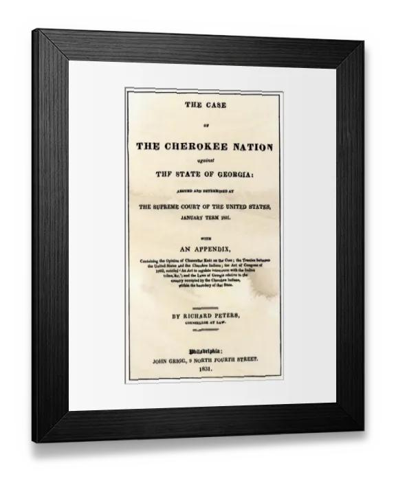 Framed Print : Title page of the US Supreme Court record