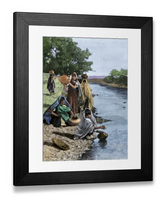 Framed Print : Pueblo women in New Mexico