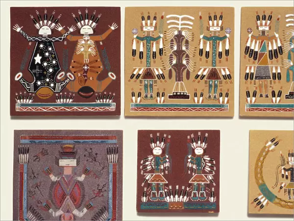 Navajo sand paintings preserved on tiles
