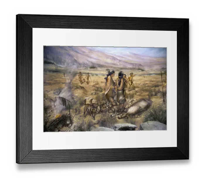 Framed Print : Paleo-Indian caribou hunters Framed Print : Paleo-Indian caribou hunters