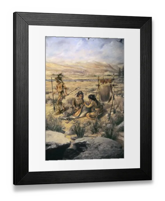 Framed Print : Paleo-Indian caribou hunters Framed Print : Paleo-Indian caribou hunters
