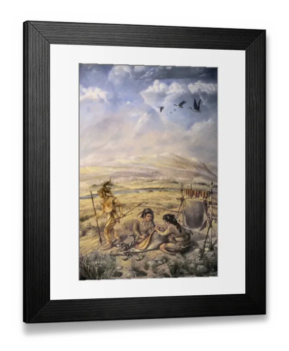 Framed Print : Paleo-Indian caribou hunters Framed Print : Paleo-Indian caribou hunters