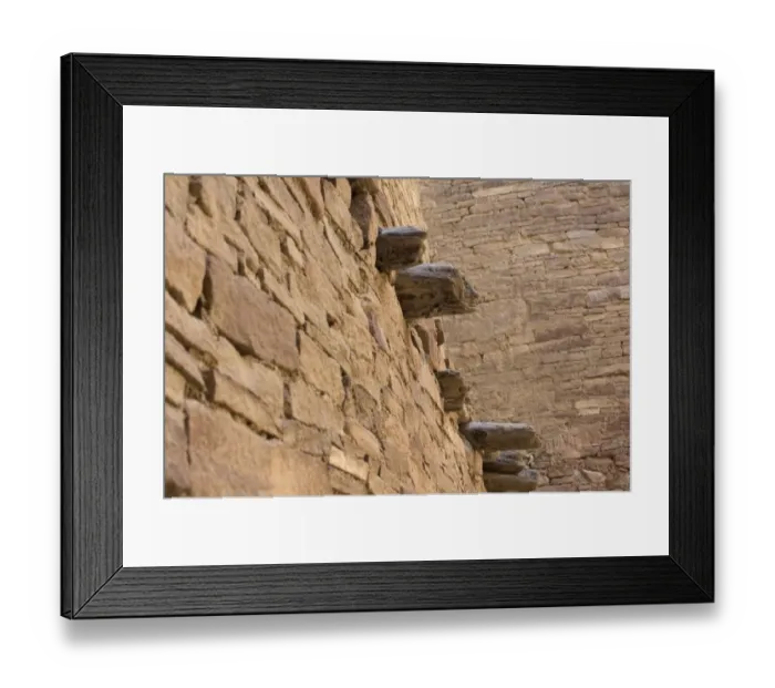 Framed Print : Pueblo Bonito wall and vigas, Chaco Canyon NM Framed Print : Pueblo Bonito wall and vigas, Chaco Canyon NM