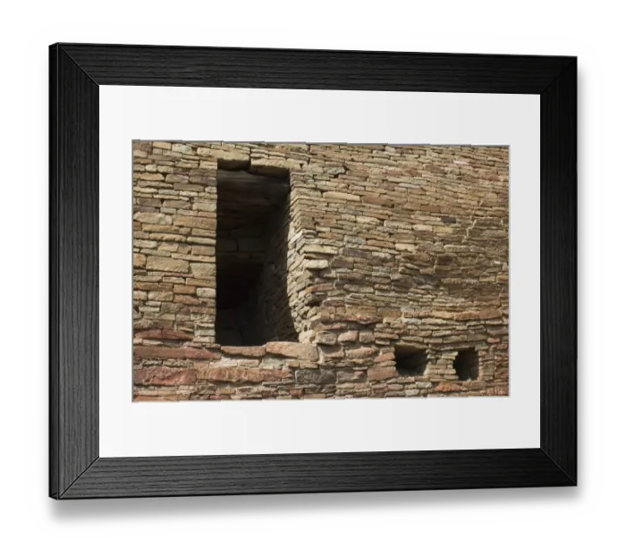 Framed Print : Pueblo Bonito wall and former window, Chaco Canyon NM Framed Print : Pueblo Bonito wall and former window, Chaco Canyon NM