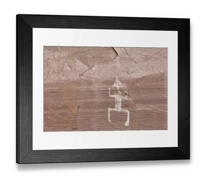 Framed Print : Anasazi / Ancestral Puebloan petroglyph of a human figure at the White House Framed Print : Anasazi / Ancestral Puebloan petroglyph of a human figure at the White House