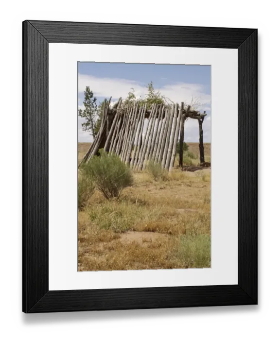 Framed Print : Navajo wickiup, a summer shelter