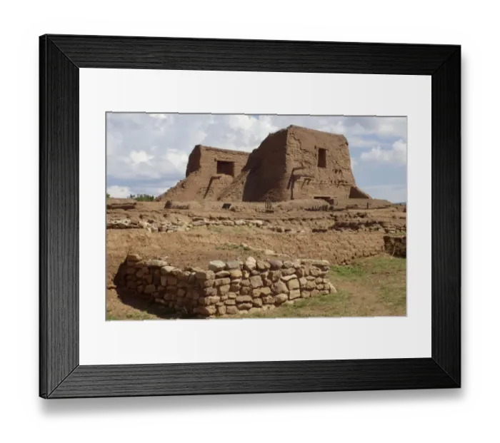 Framed Print : Ruins of Spanish mission at Pecos Pueblo