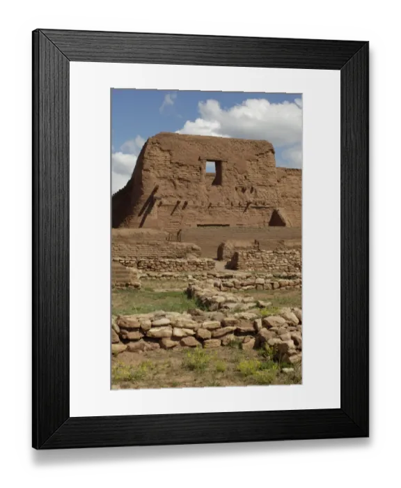Framed Print : Ruins of Spanish mission at Pecos Pueblo